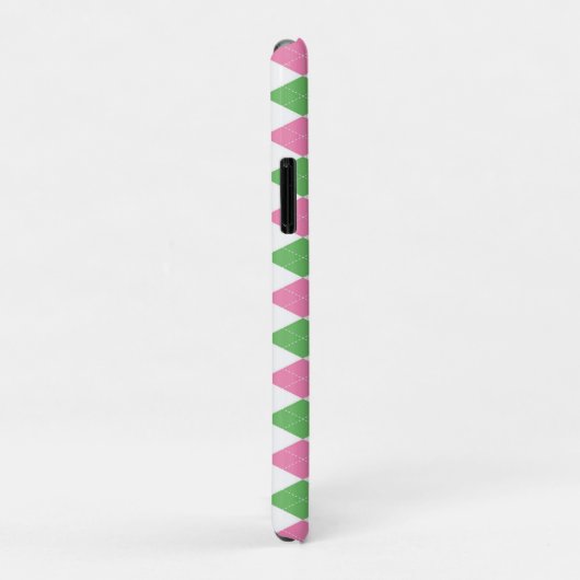 MONOGRAM ARGYLE ROZE GROEN PATROON Case-Mate iPhone CASE (Achterkant/rechts)