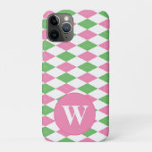 MONOGRAM ARGYLE ROZE GROEN PATROON Case-Mate iPhone CASE (Achterkant)