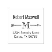 Monogram Arrow-Initiaal Adres Rubberstempel (Afrduk)