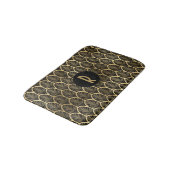 Monogram Art Deco Black en Gold Pattern Badmat (Gekanteld)