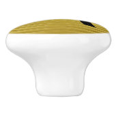 Monogram Art Deco Gold Satin Stripes Keramische Knop (Zijkant)