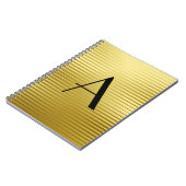 Monogram Art Deco Gold Satin Stripes Notitieboek (Linkerzijde)