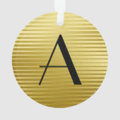 Monogram Art Deco Gold Satin Stripes Ornament (achterkant)