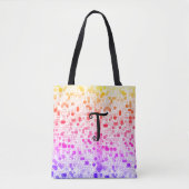 Monogram Art Deco Kleurrijke Cirkels Tote Bag (Voorkant)