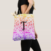 Monogram Art Deco Kleurrijke Cirkels Tote Bag (Dichtbij)