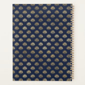 Monogram ART Deco Navy Blue Gold Shells Passen get Planner (Achterkant)