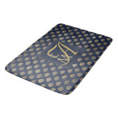 Monogram ART DECO Schelpen Navyblauw Goud Nieuwget Badmat (Gekanteld)