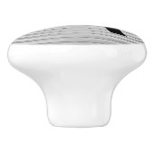 Monogram Art Deco Silver Satin Stripes Keramische Knop (Zijkant)