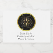 Monogram Art Deco Star Zwart en Goud Likeurfles Etiket (Enkel label)