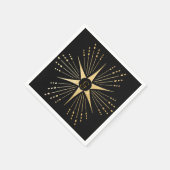 Monogram Art Deco Star Zwart en Goud Servet (Hoek)