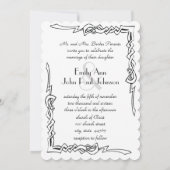 Monogram Art Deco Wedding Uitnodiging (Achterkant)