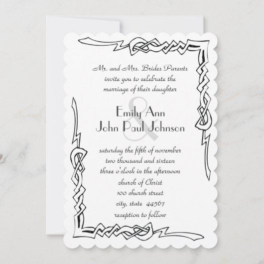 Monogram Art Deco Wedding Uitnodiging (Achterkant)