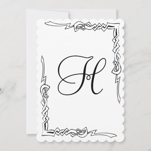 Monogram Art Deco Wedding Uitnodiging (Voorkant)