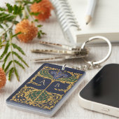 Monogram Art Nouveau Bookish Sleutelhanger (Voorkant Rechts)