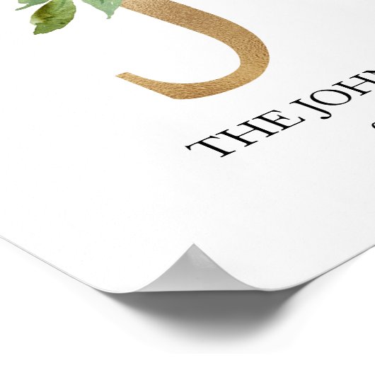 Monogram Art Print, Letter J, Wedding, Nursery Poster (Hoek)