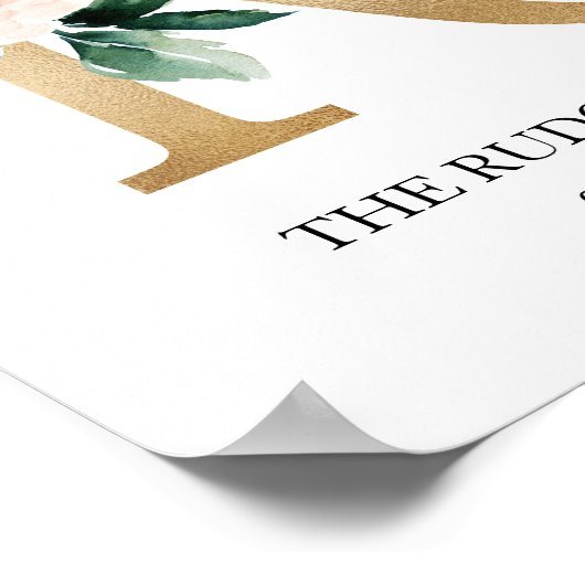 Monogram Art Print, Letter R, Wedding, Nursery Poster (Hoek)