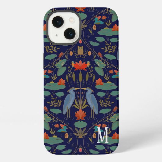 Monogram Arts & Crafts Heron iPhone / iPad-hoesje Hoesje (Achterkant)