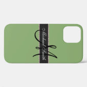 Monogram Asparagus Kleurachtergrond Case-Mate iPhone Case (Achterkant (horizontaal))