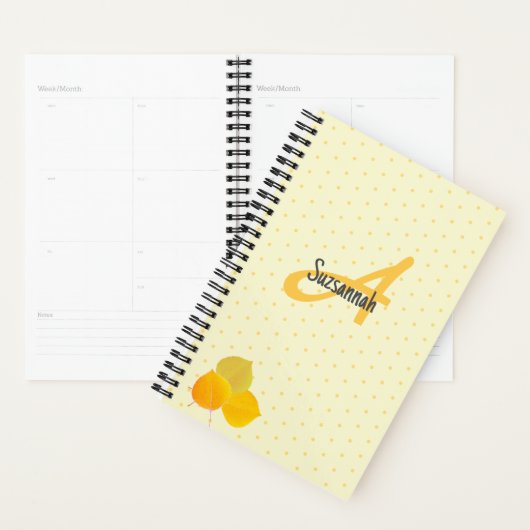 Monogram & Aspen laat polka dot patroon op maat Planner (Display)