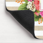 Monogram  Asters Hot Pink Shabby Mousepad Muismat (Hoek)