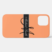 Monogram Atomic tangerine Color Background Case-Mate iPhone Case (Achterkant (horizontaal))