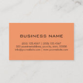 Monogram Atomic tangerine kleur achtergrond Visitekaartje (Achterkant)