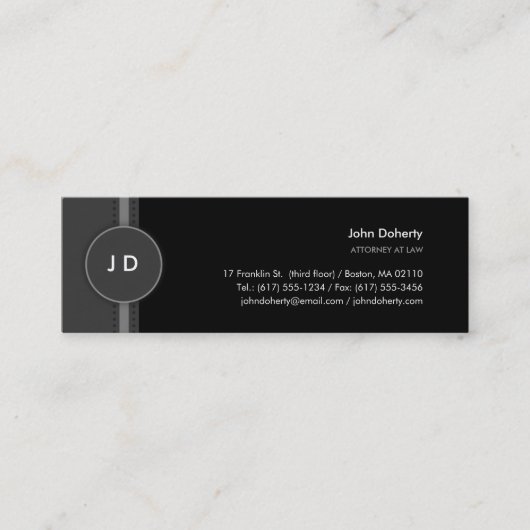 Monogram Attorney at Law - Visitekaartje (Voorkant)