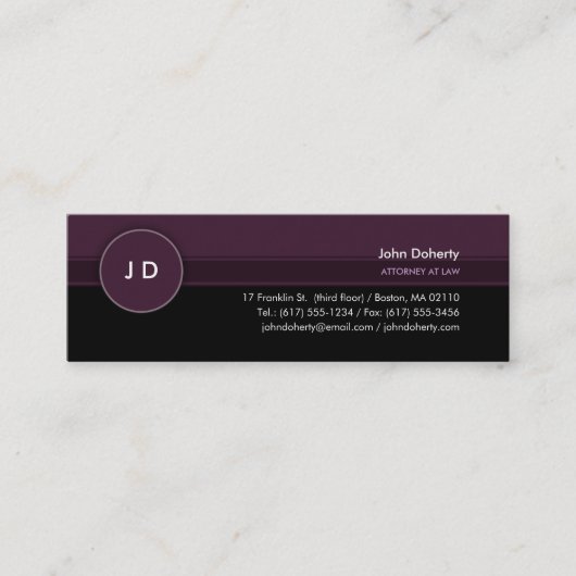 Monogram Attorney at Law - Visitekaartje (Voorkant)