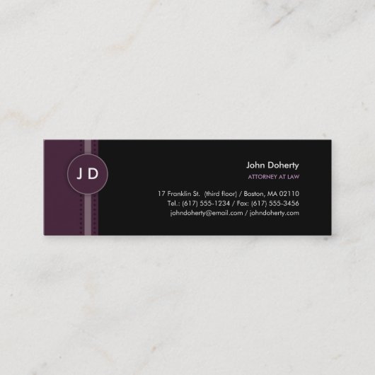 Monogram Attorney at Law - Visitekaartje (Voorkant)