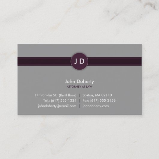 Monogram Attorney at Law - Visitekaartje (Voorkant)