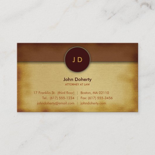 Monogram Attorney at Law - Visitekaartje (Voorkant)