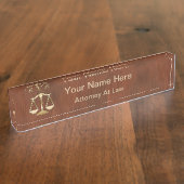 Monogram Attorney Executive Name Bord Naambordje (Zijkant)