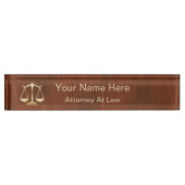 Monogram Attorney Executive Name Bord Naambordje (Voorkant)