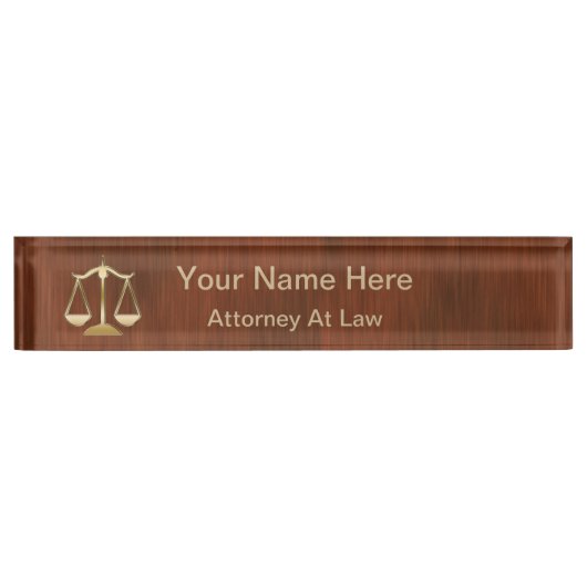 Monogram Attorney Executive Name Bord Naambordje (Voorkant)