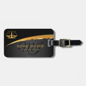 Monogram Attorney to Law - Black and Gold Bagagelabel (Voorkant horizontaal)