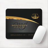 Monogram Attorney to Law - Black and Gold Muismat (Met muis)