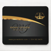Monogram Attorney to Law - Black and Gold Muismat (Voorkant)