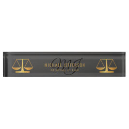 Monogram Attorney to Law - Black and Gold Naambordje
