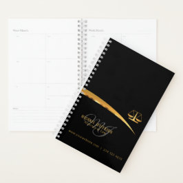 Monogram Attorney to Law - Black and Gold Planner