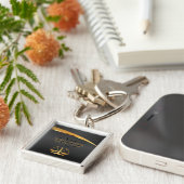 Monogram Attorney to Law - Black and Gold Sleutelhanger (Zijkant)