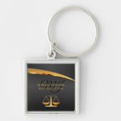 Monogram Attorney to Law - Black and Gold Sleutelhanger (Voorkant)