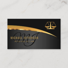 Monogram Attorney to Law - Black and Gold Visitekaartje