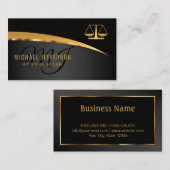 Monogram Attorney to Law - Black and Gold Visitekaartje (Voorkant / Achterkant)
