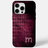 Monogram  aubergine en pruim Argyle Case-Mate iPhone Case (Achterkant)