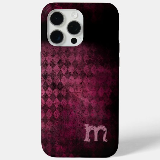 Monogram aubergine en pruim Argyle Case-Mate iPhone Case (Achterkant)