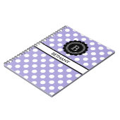 Monogram Aura Indigo en Zwarte Polka Dot Notitieboek (Linkerzijde)