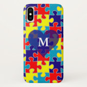 Monogram Autisme Aspergers Puzzle Pattern Case-Mate iPhone Case (Achterkant)
