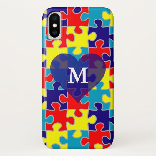 Monogram Autisme Aspergers Puzzle Pattern Case-Mate iPhone Case (Achterkant)