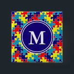 Monogram Autisme Aspergers Puzzle Pattern Vierkante Button 5,1 Cm<br><div class="desc">Prachtige autisme voorlichting puzzelpatroon. Dit patroon is dichtbij en dierbaar aan mijn hart. Mijn eigen zoon werd twee jaar geleden gediagnosticeerd. Ik zette dit patroon op zoveel producten dat ik kon in de hoop autisme bewust te maken op elke manier die ik op zazzle kan vinden. U kunt me vrij...</div>