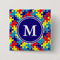 Monogram Autisme Aspergers Puzzle Pattern